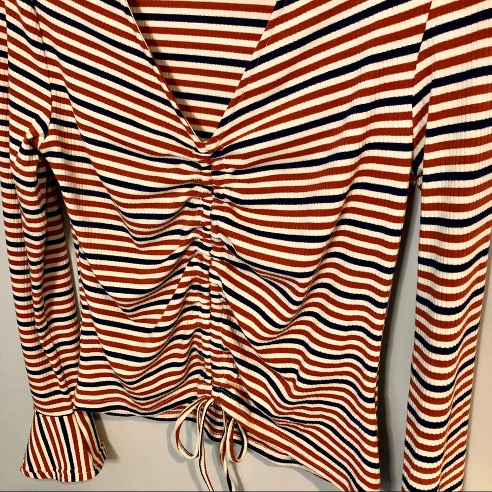 ✨3/$30 Design Lab Striped Ribbed Adjustable Crop Top - Picture 2 of 6